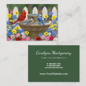 Colorful Spring Garden Bird Bath Visitekaartje (Voorkant / Achterkant)