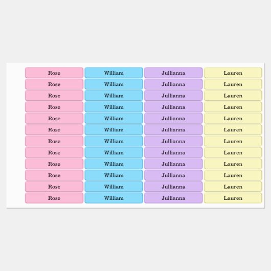 Colorful Spring Pastel Name Labels (Vel)