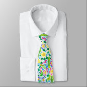 Colorful Spring Primroses Necktie Stropdas (Gebonden)