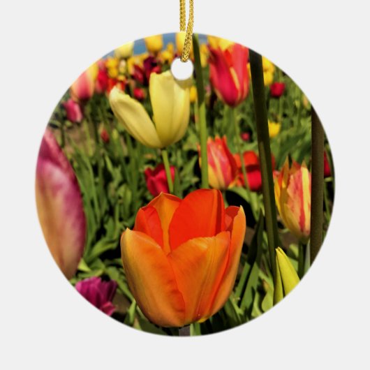 Colorful Spring Tulips Keramisch Ornament (Voorkant)