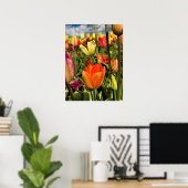 Colorful Spring Tulips Poster (Thuiskantoor)