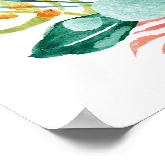 Colorful Spring Vibes Weddenschap Welkomstteken Poster (Hoek)