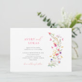 Colorful Spring Wildbloemen Weddenschap Kaart (Staand voorkant)