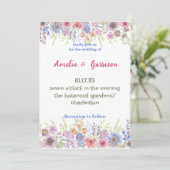 Colorful Spring Wildbloemen Weddenschap Kaart (Staand voorkant)