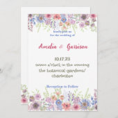 Colorful Spring Wildbloemen Weddenschap Kaart (Voorkant / Achterkant)