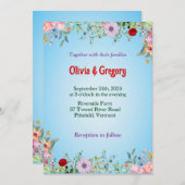 Colorful Spring Wildbloemen Weddenschap Kaart (Voorkant / Achterkant)