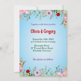 Colorful Spring Wildbloemen Weddenschap Kaart