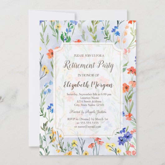 Colorful Spring Wilde Meadow Retirement Kaart (Voorkant)