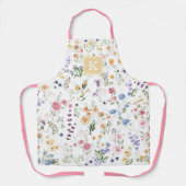 Colorful Spring Wildflower Garden Pattern Monogram Schort (Voorkant)
