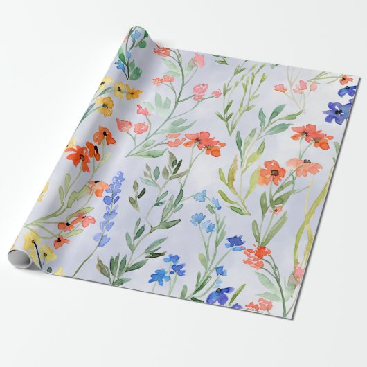 Colorful Spring Wildflower Meadow Cadeaupapier (Uitgerold)