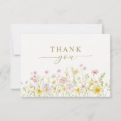 Colorful Spring Wildflower Meadow Garden Wedding Bedankkaart (Voorkant)
