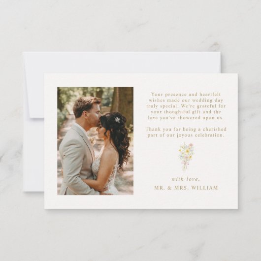 Colorful Spring Wildflower Meadow Garden Wedding Bedankkaart (Achterkant)