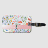 Colorful Spring Wildflower Meadow Monogram Bagagelabel (Voorkant (horizontaal))