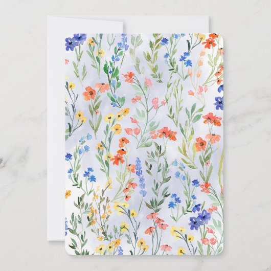 Colorful Spring Wildflower Meadow Wedding Kaart (Achterkant)