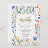 Colorful Spring Wildflower Meadow Wedding Kaart (Voorkant)