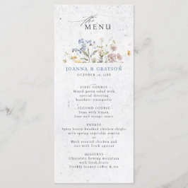 Colorful Spring Wildflower Meadow Wedding Menu