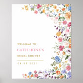 Colorful Spring Wildflower Vrijgezellenfeest Welko Poster (Voorkant)