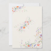 Colorful spring wildflowers wedding kaart (Achterkant)