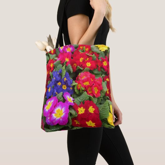Colorful Springtime Floral Medley of Primulas Tote Bag (Dichtbij)