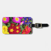 Colorful Springtime Medley of Primulas Floral Bagagelabel (Voorkant horizontaal)