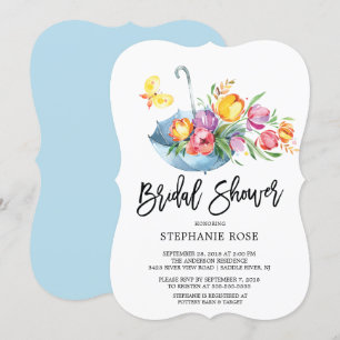 Colorful Springtime Tulip Bridal Shower Invitation Kaart