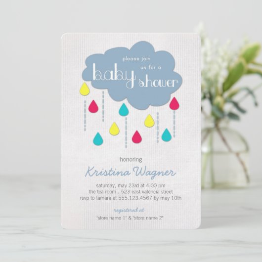 Colorful Sprinkles Baby shower Uitnodiging (Staand voorkant)