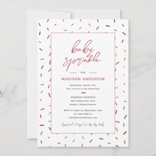Colorful Sprinkles Baby Sprinkle Baby shower Kaart (Voorkant)