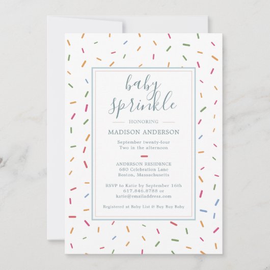 Colorful Sprinkles Baby Sprinkle Baby shower Kaart (Voorkant)