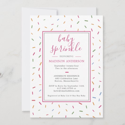 Colorful Sprinkles Baby Sprinkle Baby shower Kaart (Voorkant)