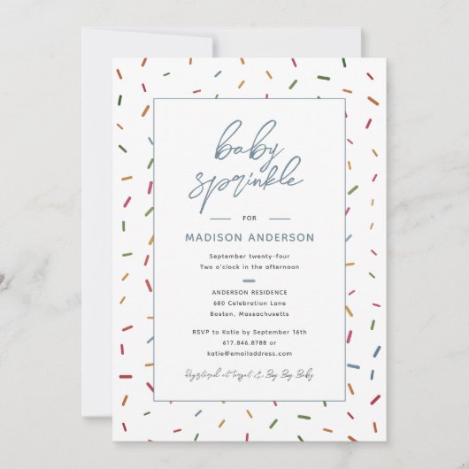 Colorful Sprinkles Baby Sprinkle Baby shower Kaart (Voorkant)