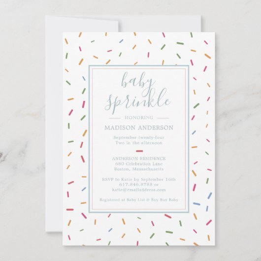 Colorful Sprinkles Baby Sprinkle Baby shower Kaart (Voorkant)