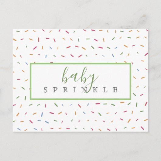 Colorful Sprinkles Baby Sprinkle Baby shower Uitnodiging Briefkaart (Voorkant)
