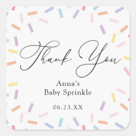 Colorful Sprinkles Baby Sprinkle Vierkante Sticker