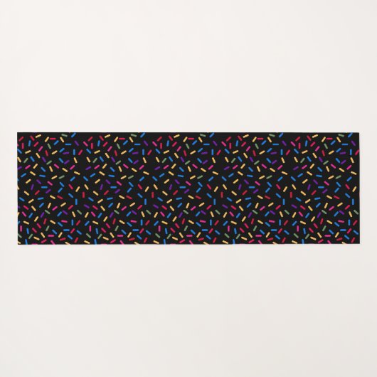 Colorful Sprinkles Black Yoga Mat (Achterkant (horizontaal))
