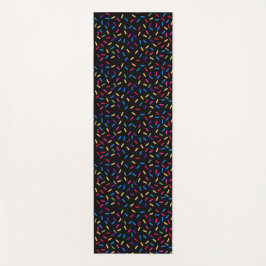 Colorful Sprinkles Black Yoga Mat
