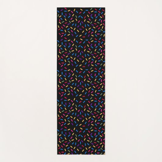 Colorful Sprinkles Black Yoga Mat (Voorkant)