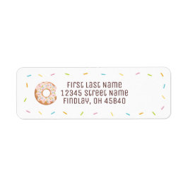 Colorful Sprinkles Donut Birthday Adres Etiket
