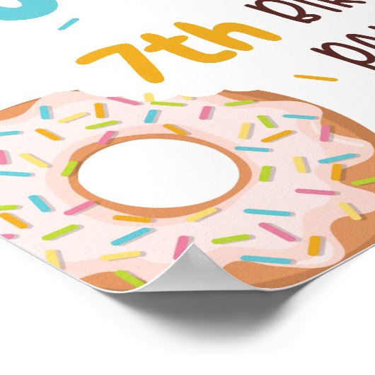 Colorful Sprinkles Donut Birthday Party Welkom Poster (Hoek)