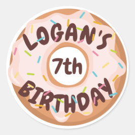 Colorful Sprinkles Donut Birthday Ronde Sticker