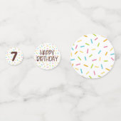 Colorful Sprinkles Donut Theme Birthday Party Confetti (Achterkanten)
