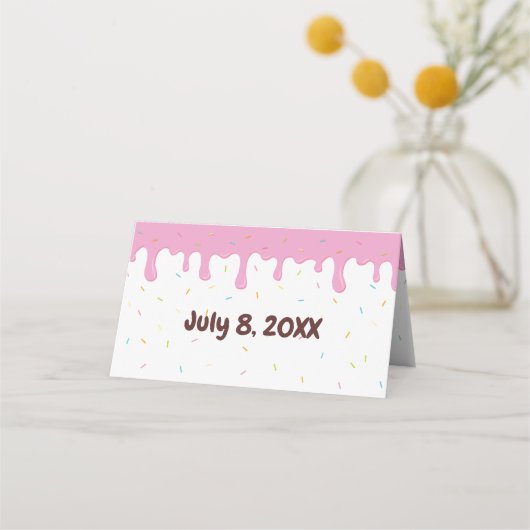 Colorful Sprinkles Donut Theme Birthday Plaatskaartje (Achterkant)