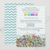 Colorful Sprinkles en Chevron Baby Invite Kaart (Voorkant / Achterkant)