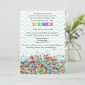Colorful Sprinkles en Chevron Baby Invite Kaart (Staand voorkant)