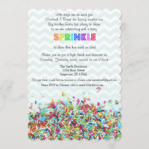 Colorful Sprinkles en Chevron Baby Invite Kaart