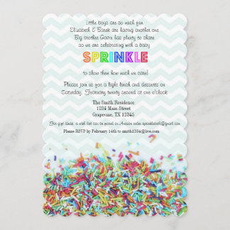 Colorful Sprinkles en Chevron Baby Invite Kaart