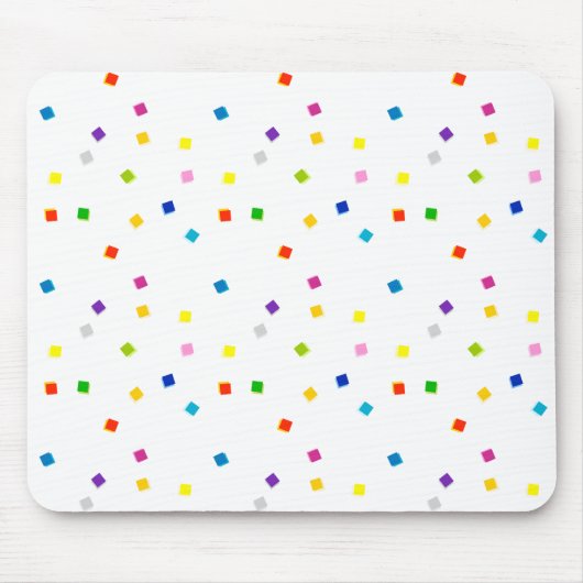 Colorful Square Confetti Mousepad Muismat (Voorkant)