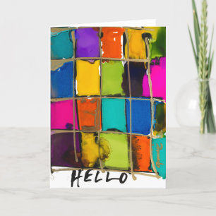Colorful Squares Lovitude Blank Note Kaart