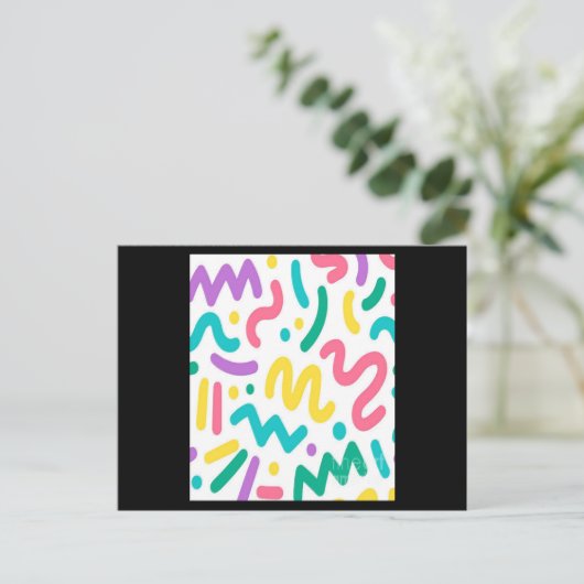 Colorful Squiggles Pattern Briefkaart (Staand voorkant)