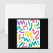 Colorful Squiggles Pattern Briefkaart (Voorkant / Achterkant)