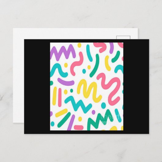 Colorful Squiggles Pattern Briefkaart (Voorkant / Achterkant)